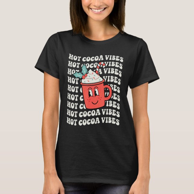 T-shirt Hot Cocoa Vibes Retro Christmas Peppermint Hot Cho (Devant)