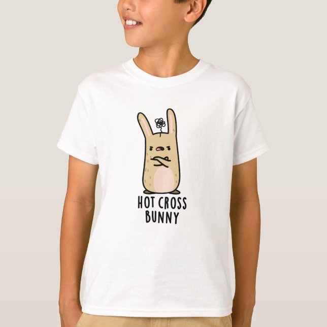 T-shirt Hot Cross Bunny Funny Angry Rabbit Pun (Devant)