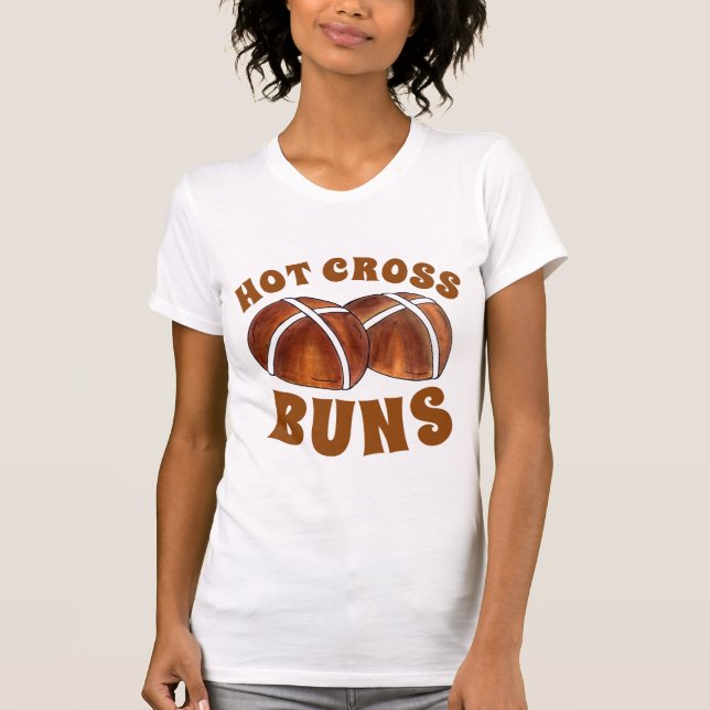 T-shirt Hot Cross Buns British Food Baking Pâtisserie (Devant)