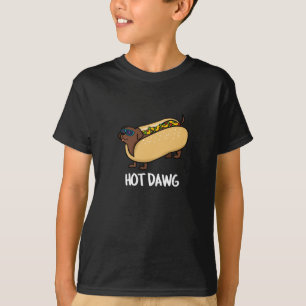 T-shirt Hot Dawg Funny Hot Dog Dans Un Bun Pun Dark BG