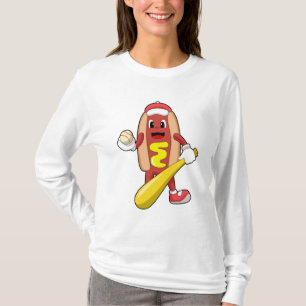 T-shirt Hot dog at baseball with baseball