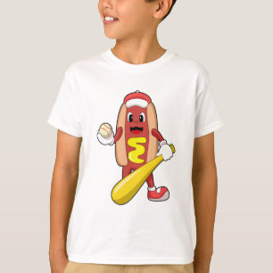 T-shirt Hot dog at baseball with baseball