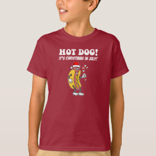 T-shirt Hot Dog C'est Noël En Juillet Mignons Drôle