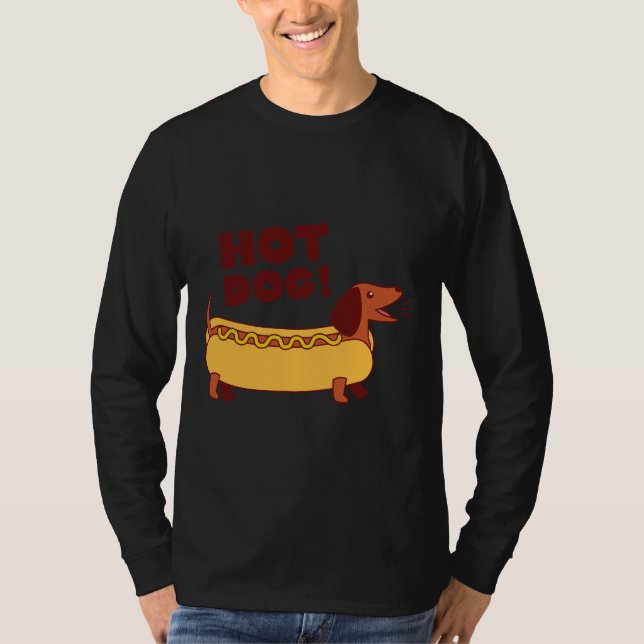 T-shirt Hot Dog ! Dachshund (Devant)