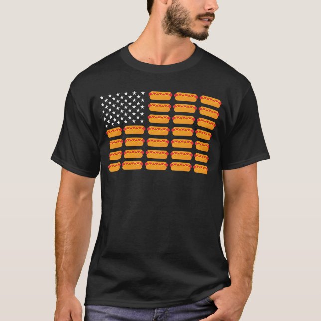 T-shirt Hot Dog drapeau américain Juillet 4 Patriotique ét (Devant)