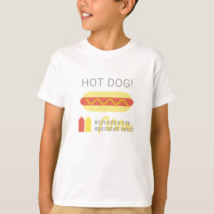 T-shirt HOT DOG! Enfants d'anniversaire modernes rouges et