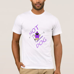 T-shirt Hot Dog Funny Ski Carlin violet Veste et Skis