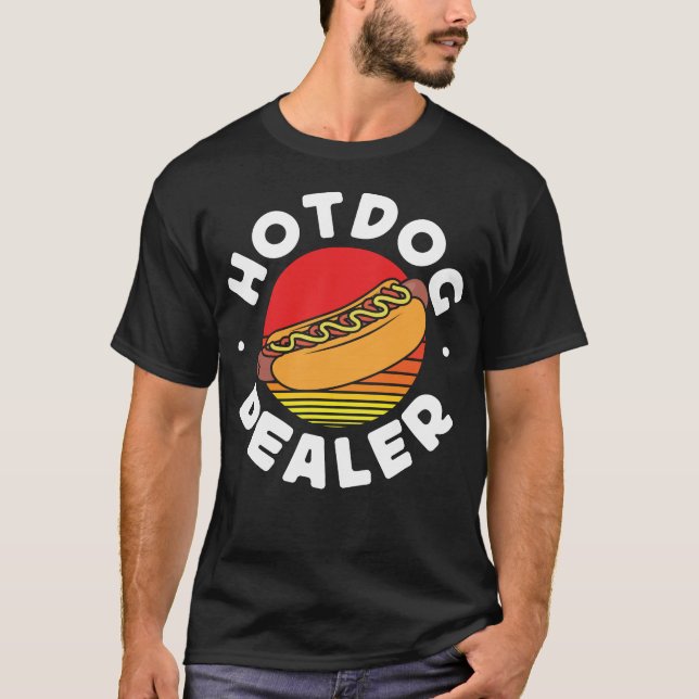 T-shirt Hot Dog Hot Dog Dealer Retro (Devant)