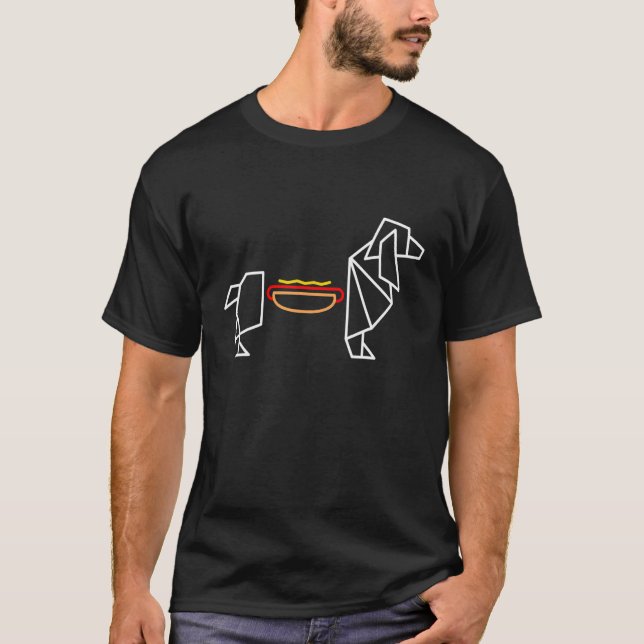 T-shirt Hot Dog Hot Dog Wiener Polygon 3d Art (Devant)