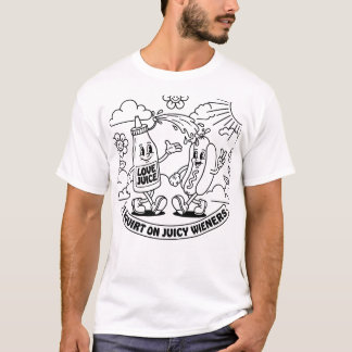 T-Shirt Hot Dog Humour Adulte Rétro