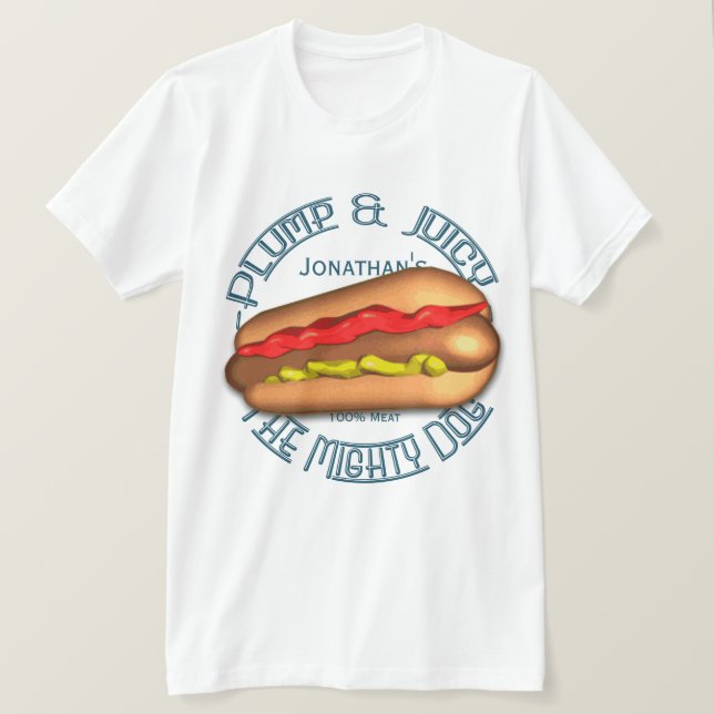 T-shirt Hot dog puissant de chien (Design devant)