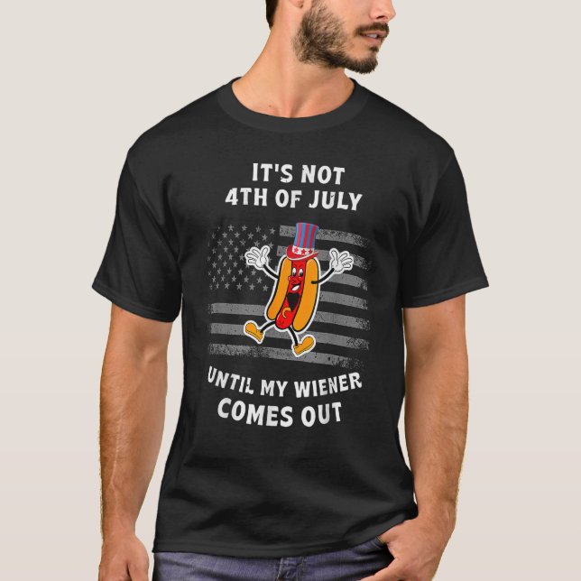 T-shirt Hot Dog S'Amuse Pas 4 juillet Jusqu'À Mon Wiener C (Devant)