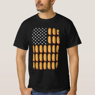 T-shirt Hot Dog USA American Flag Juillet 4 Patriotic Inde