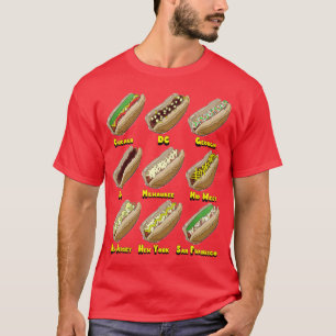 T-shirt Hot-dogs à travers l'Amérique