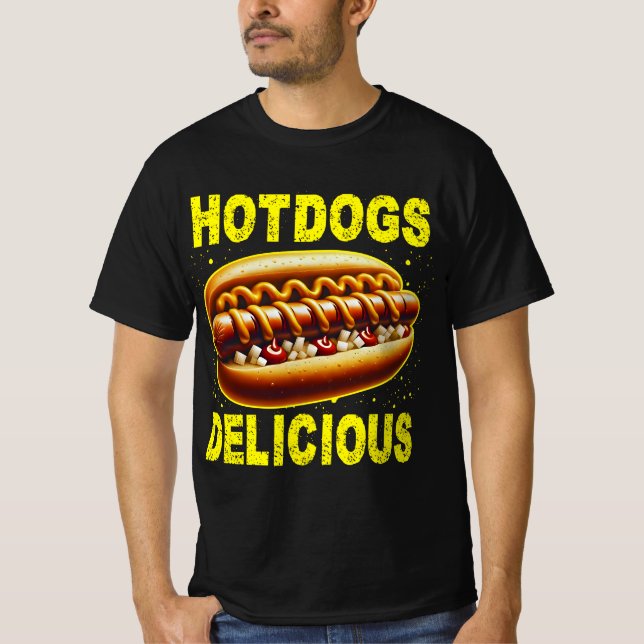T-shirt hot dogs délicieux (Devant)