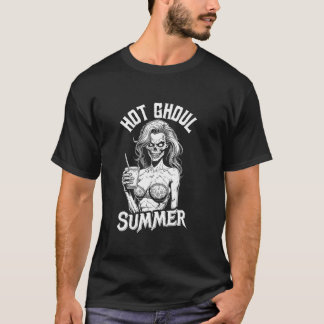 T-shirt Hot Ghoul Été Zombie Girl Funny Summerween Beac