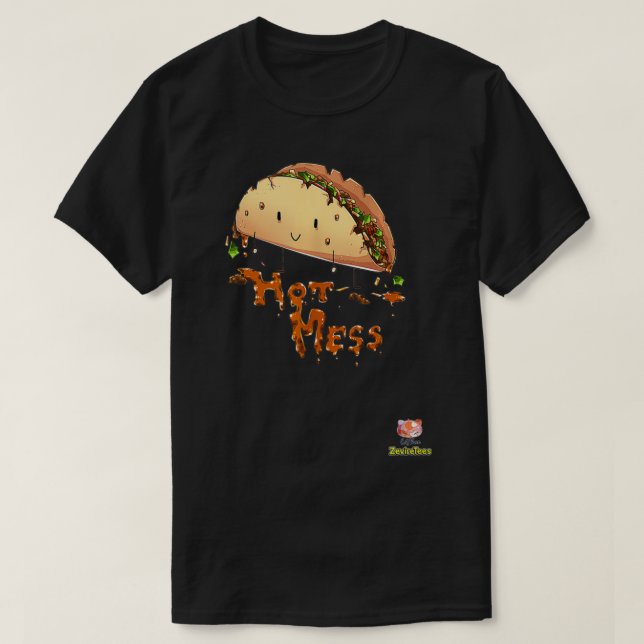 T-shirt Hot Mess Un taco qui s'effondre (Design devant)