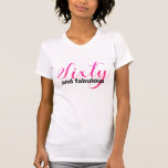 T-shirt Hot Pink 60 Fabuleux cadeau de 60e anniversaire<br><div class="desc">Célébrez 60 ans de style avec cet élégant t-shirt moderne de 60 ans. Le texte 60 et fabuleux en rose et noir chaud, dispose de calligraphie de script chic et de typographie moderne. Conçu exclusivement pour vous par Happy Dolphin Studio. Si vous avez besoin d'aide ou de produits correspondants, veuillez...</div>
