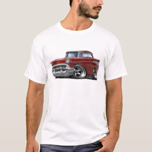 T-shirt Hot rod 1957 marron de Chevy Belair