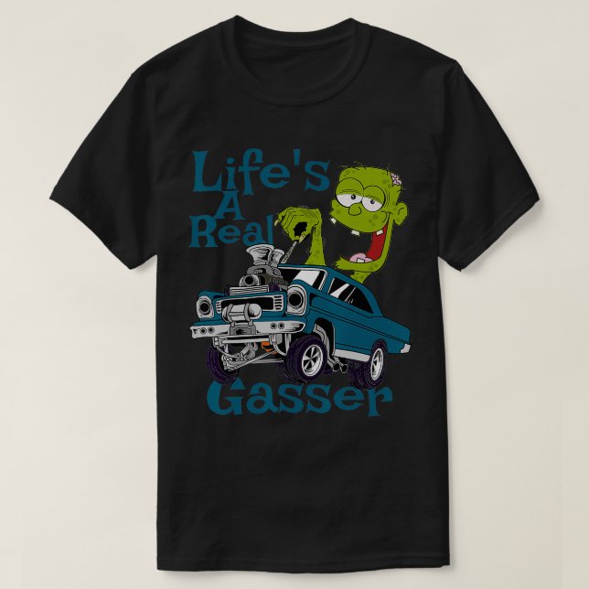 T-shirt Hot Rod Gasser Outlaw Drag Racing Blown Street (Design devant)