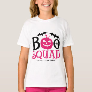 T-shirt Hot rose Boo Squad Éffrayant Lettres Halloween