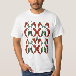 T-shirt HOT & SPICY Jalapeño Chile Peppers Art Motif