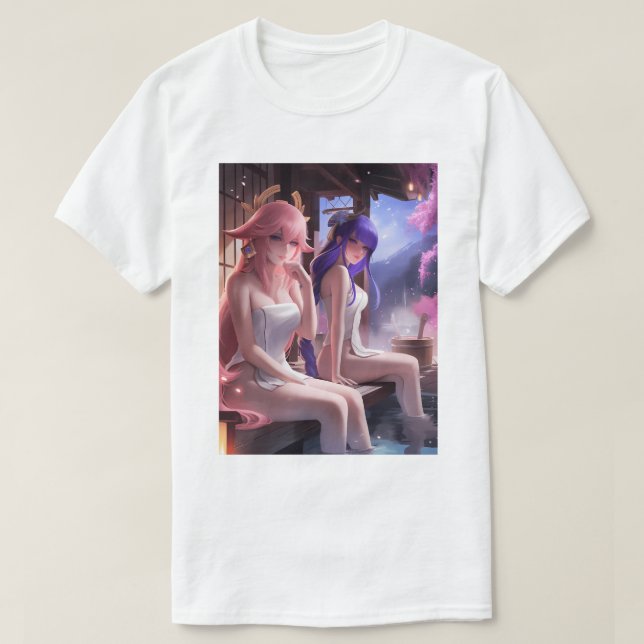 T-shirt Hot Spring Raiden Shogun Et Yae Miko 119 (Design devant)