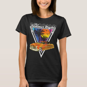 T-shirt Hot Summer Nights 80's Tropical Vintage Retro Plom
