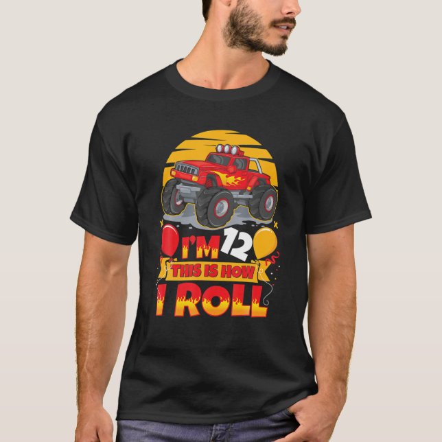 T-shirt Hot Wheels Anniversaire J'ai 12 ans Voici comment  (Devant)