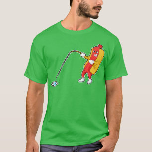 T-shirt Hotdog À La Pêche Avec Baguette De Pêche