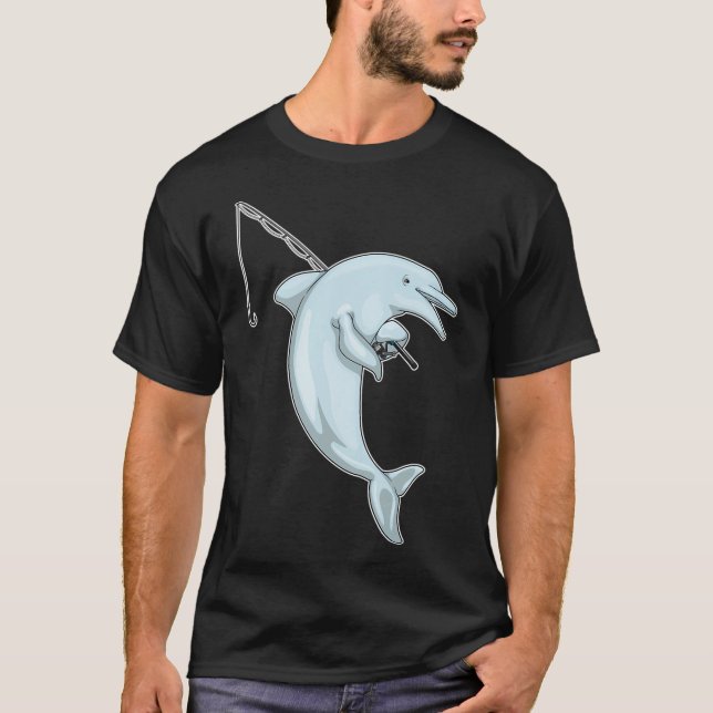 T-shirt Hotdog à la pêche avec canne à pêche (Devant)