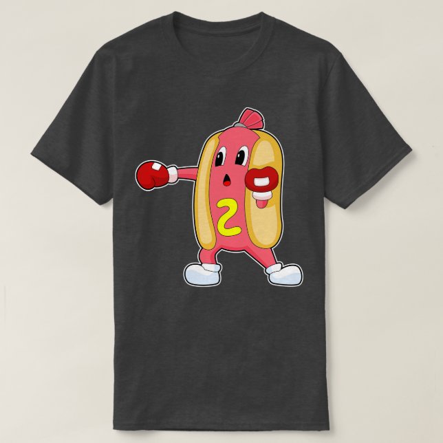 T-shirt Hotdog Boxer Gants de boxe Boxe (Design devant)