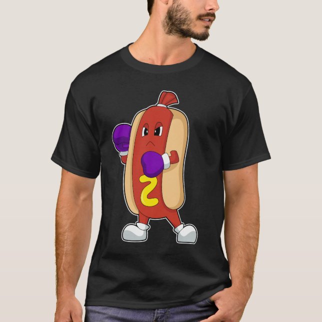 T-shirt Hotdog Boxer Gants de boxe Boxe (Devant)
