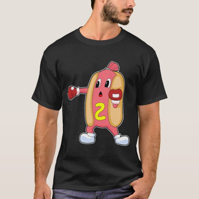 T-shirt Hotdog Boxer Gants de boxe Boxe (Devant)