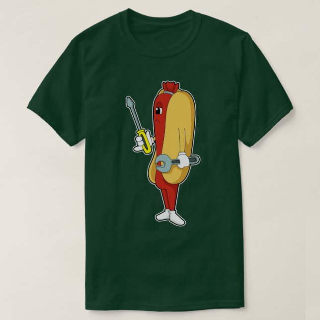 T-shirt Hotdog Comme Mécanique Avec Outil (Design devant)