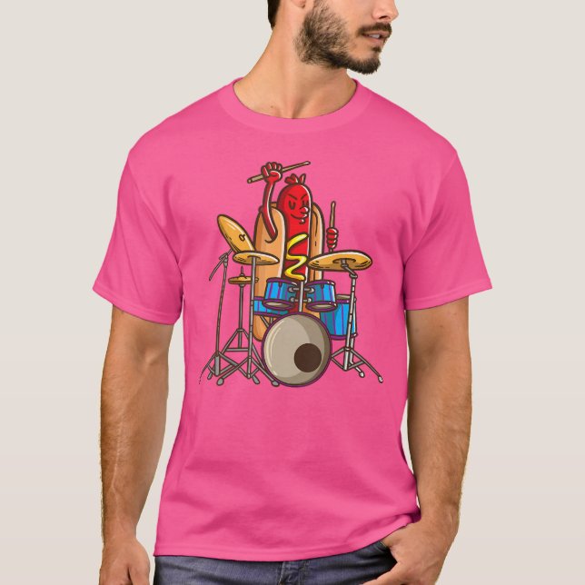 T-shirt Hotdog Drummer Drum et percussionniste de basse M (Devant)