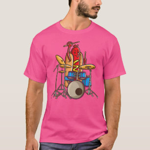 T-shirt Hotdog Drummer Drum et percussionniste de basse M