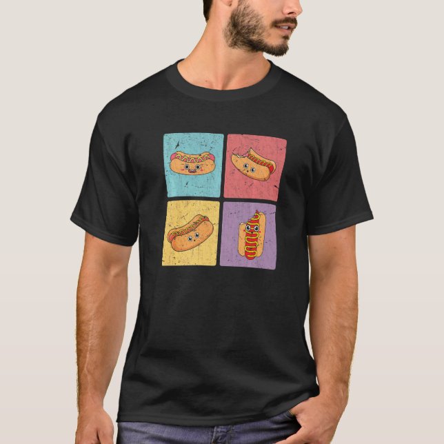 T-shirt Hotdog Foodie Wiener Franks Saucisson Fast Food Po (Devant)