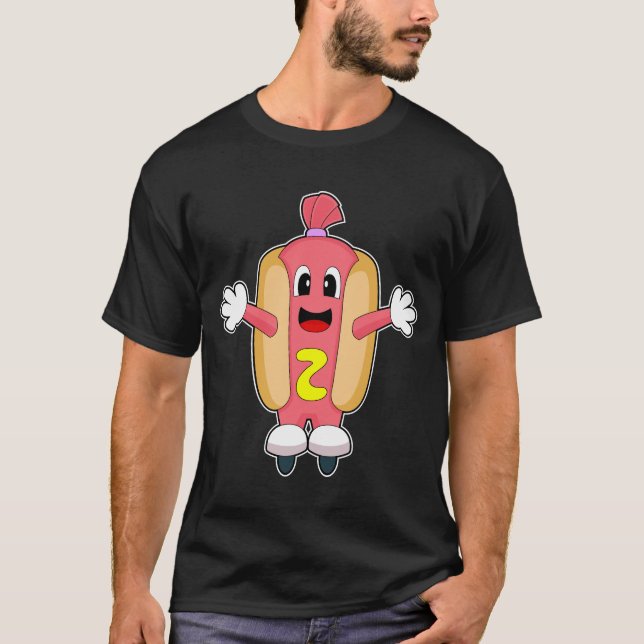 T-shirt Hotdog Patinage en ligne Patins à rouleaux (Devant)