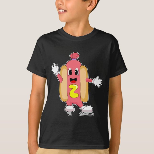 T-shirt Hotdog Patinage sur glace Patins sur glace Sports  (Devant)
