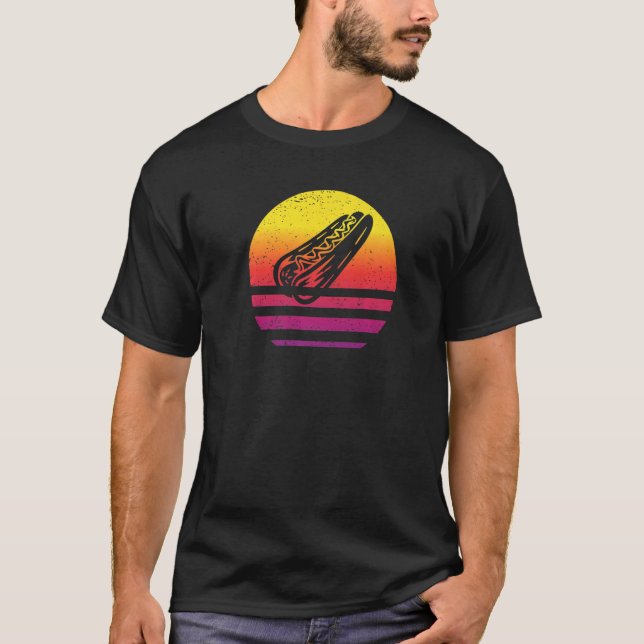 T-shirt Hotdog Retro Style Vintage 1 (Devant)