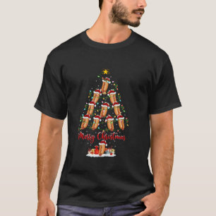 T-shirt Hotdog Xmas Lighting Fast Food Hotdog Christmas Tr