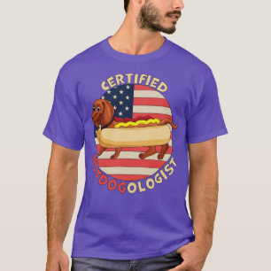 T-shirt Hotdogologue certifié Hot Dog Dachshund