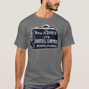 T-shirt Hôtel défunt Urmey Miami Floride Étiquette de baga
