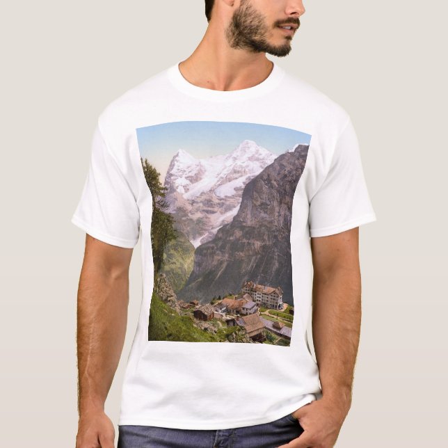 T-shirt Hôtel suisse dans les Alpes (1900) (Devant)