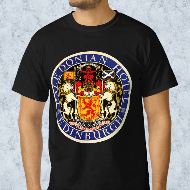 T-shirt Hôtel Vintage voyage Caledonian Edinburgh Scotland (Vintage Travel Poster from the Caledonian Hotel Edinburgh Scotland T-Shirt)