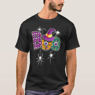 T-shirt Hou avec chapeau de sorcière araignées citrouille