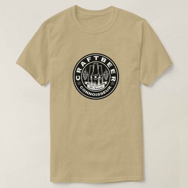 T-shirt Houblon noirs et blancs de connaisseur de bière de (Design devant)