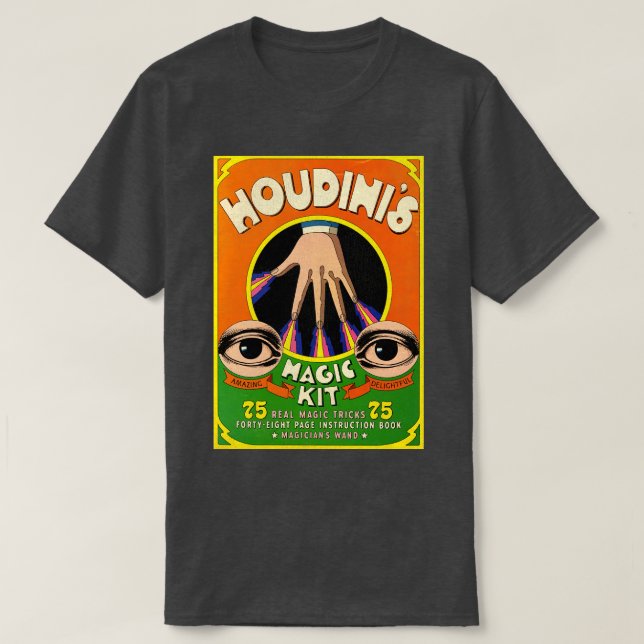 T-shirt Houdinis Magic Kit les années 70 Retro Book (Design devant)