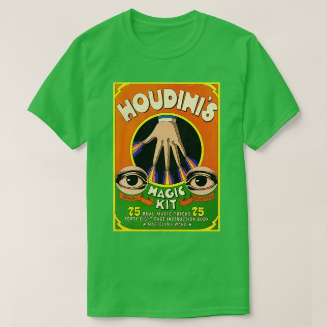 T-shirt Houdinis Magic Kit les années 70 Retro Book (Design devant)